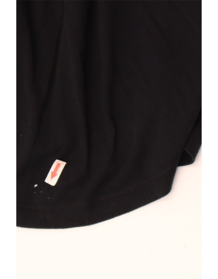 Ralph Lauren Top da donna con volant sul davanti manica lunga UK 12 Medio Nero