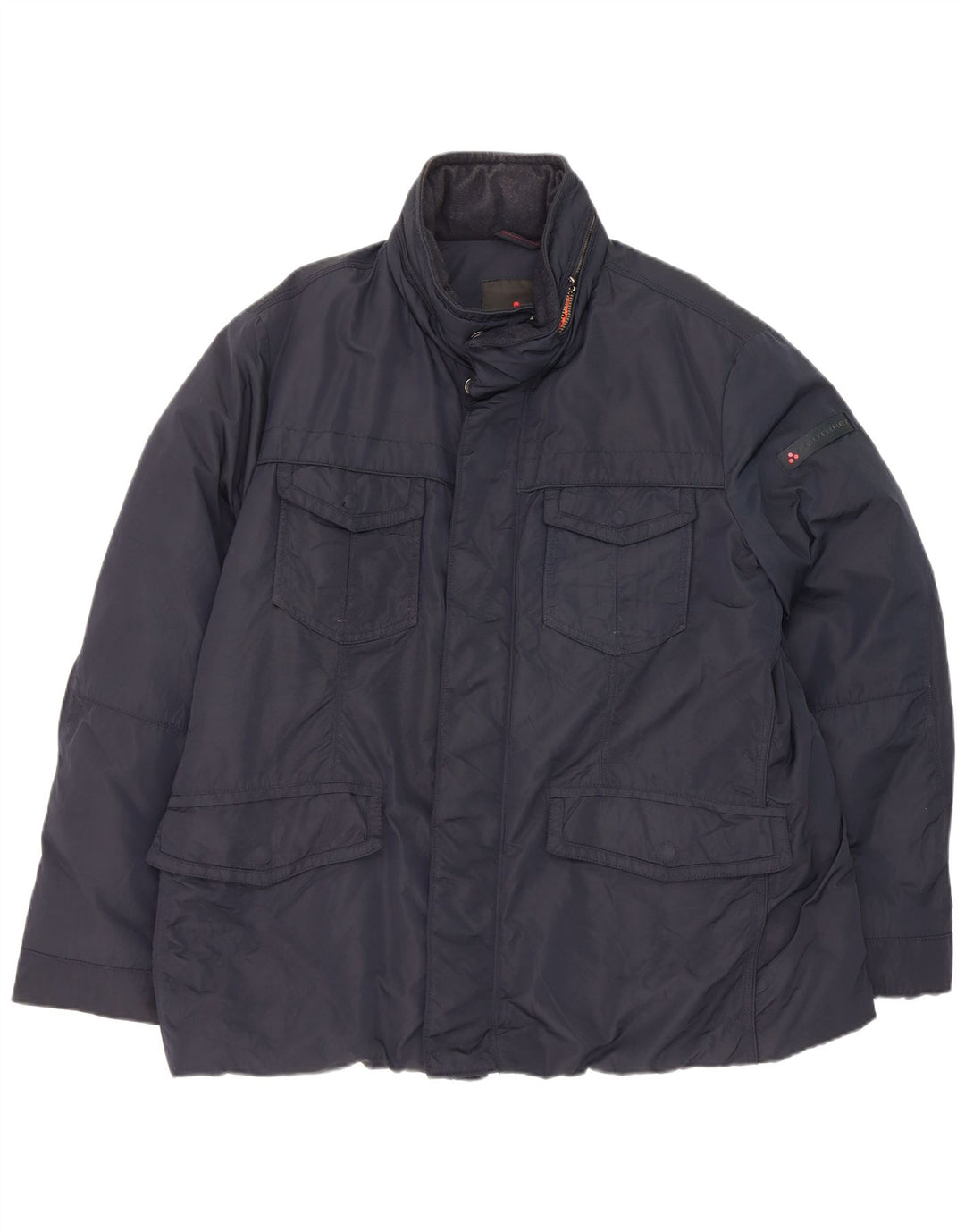 PEUTEREY Giacca imbottita con cappuccio da uomo UK 46 3XL Poliammide blu navy