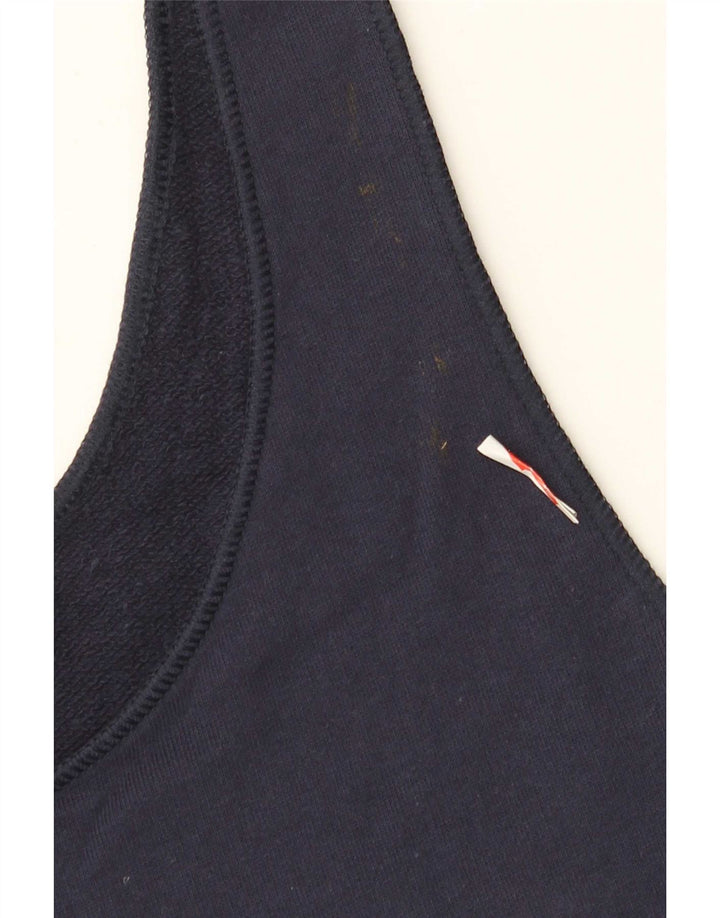 Canotta corta da donna vintage UK 14 cotone blu navy medio