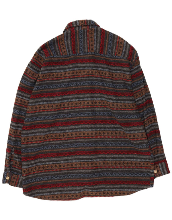 Angelo Litrico Camicia Uomo in Flanella Taglia 43/44 XL Righe Multicolore