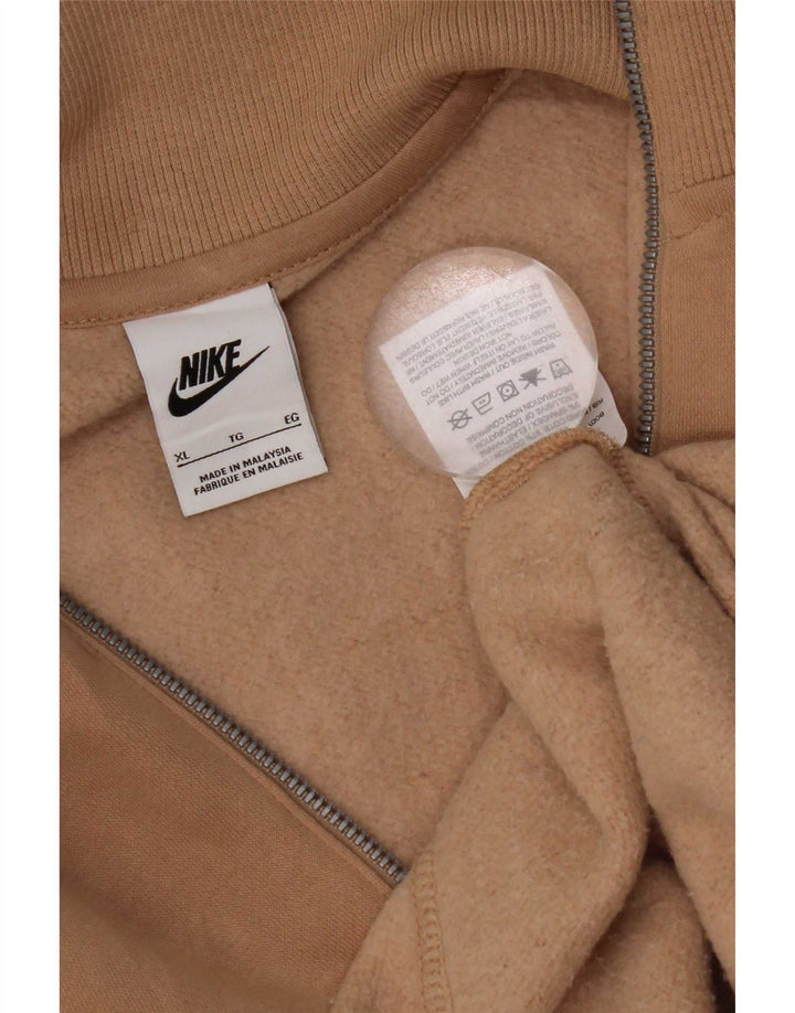 Felpa Nike Uomo con zip e collo maglione XL in cotone marrone
