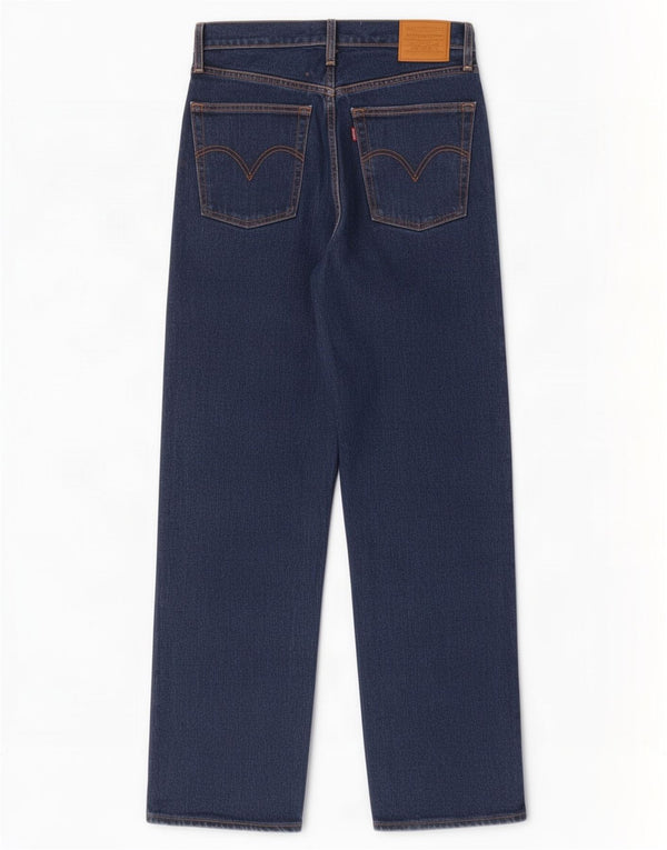 Jeans dritti a vita alta Levi's Ribcage da donna W29 L29 in cotone blu navy