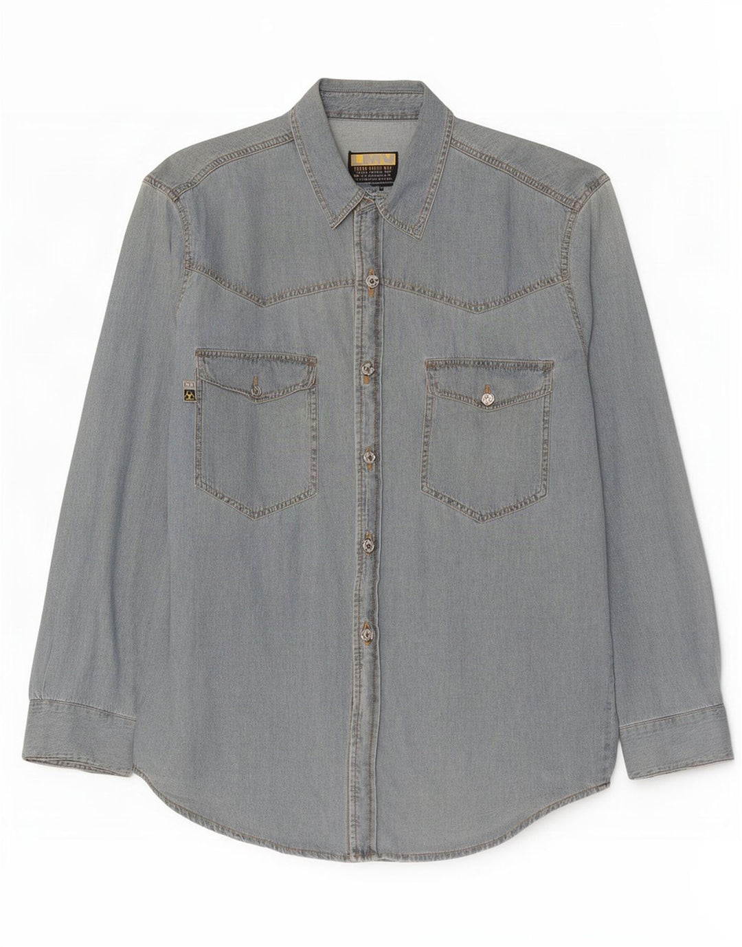 Camicia di jeans vintage da uomo grande blu