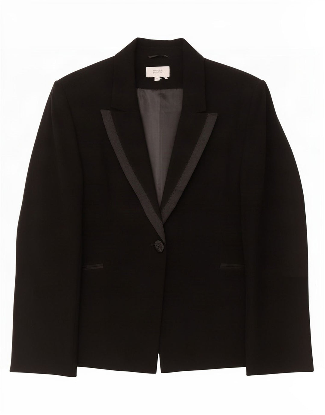 Giacca blazer a 1 bottone Marks & Spencer da donna UK 22 3XL acetato nero