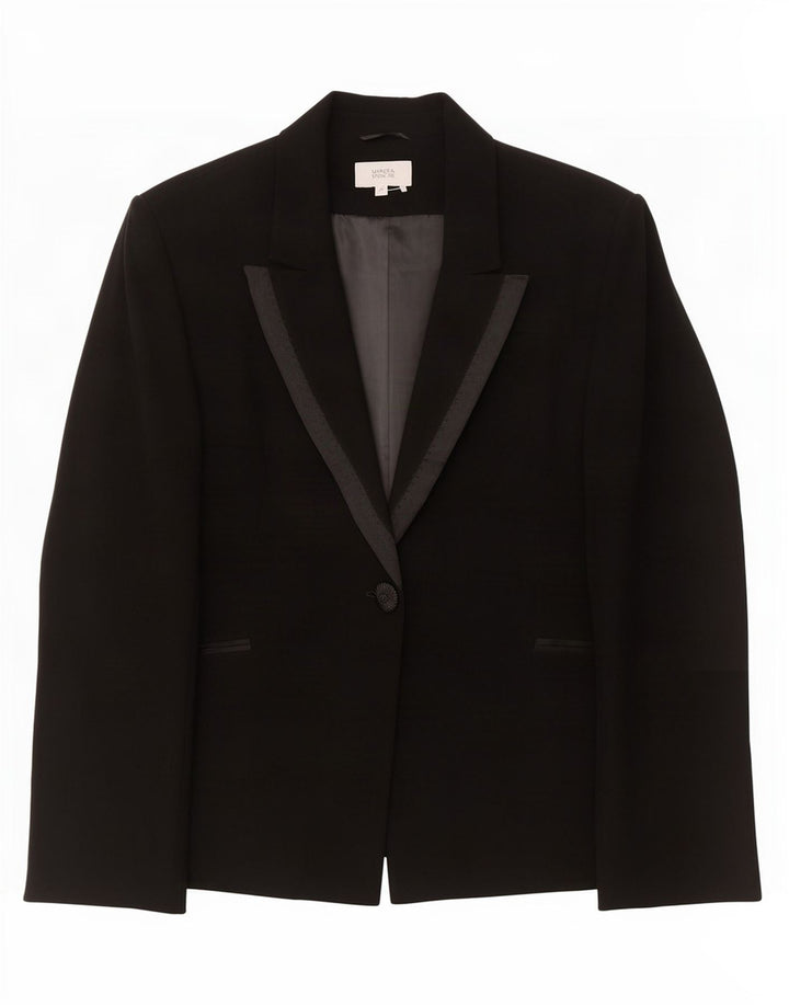 Giacca blazer a 1 bottone Marks & Spencer da donna UK 22 3XL acetato nero
