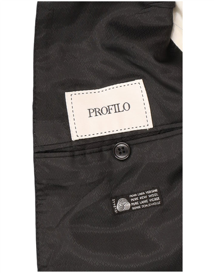 Giacca Blazer Doppiopetto Uomo Profilo IT 48 Media Nera Lana Vergine