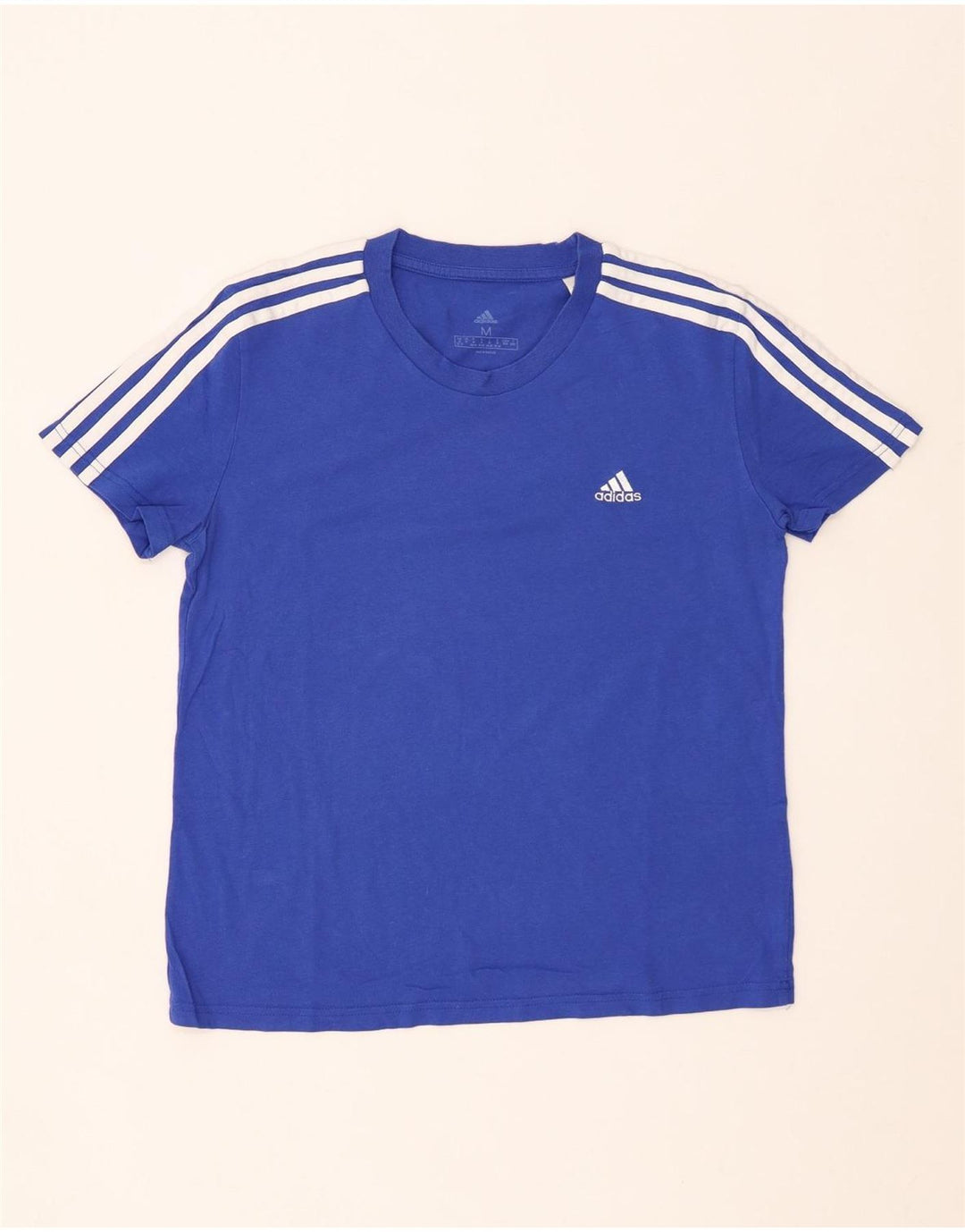 T-shirt da donna ADIDAS Top UK 12/14 cotone blu medio