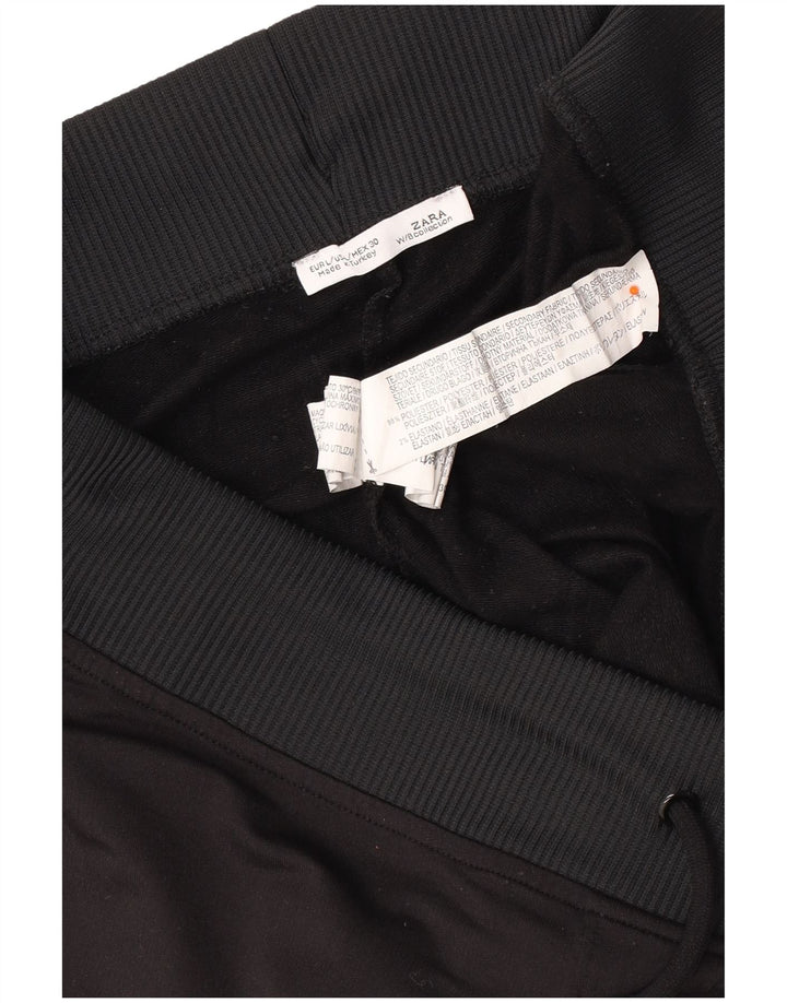 Pantaloni da tuta da donna ZARA Joggers UK 14 Large Black Striped