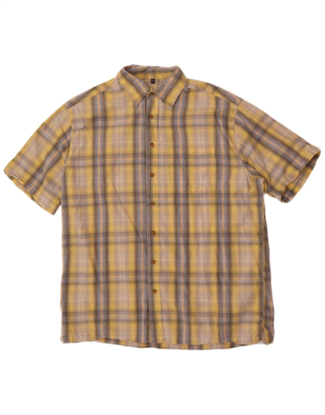Camicia da uomo Angelo Litrico taglia 41/42 in cotone a quadri gialli grandi