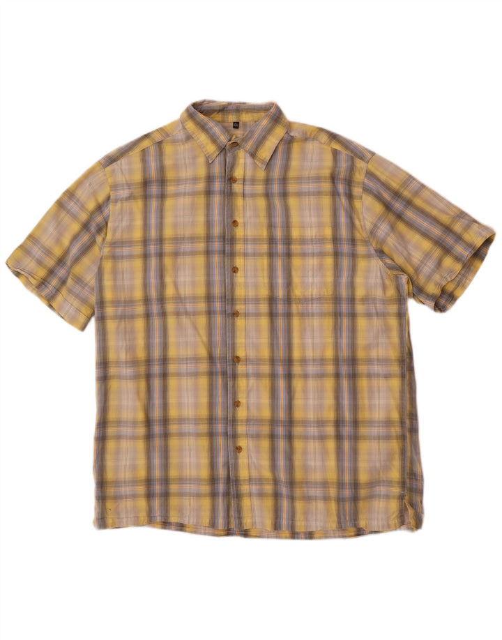 Camicia da uomo Angelo Litrico taglia 41/42 in cotone a quadri gialli grandi