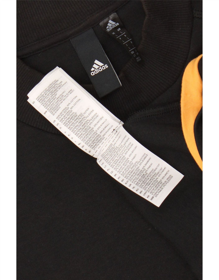Felpa grafica da uomo ADIDAS, maglione grande, cotone nero