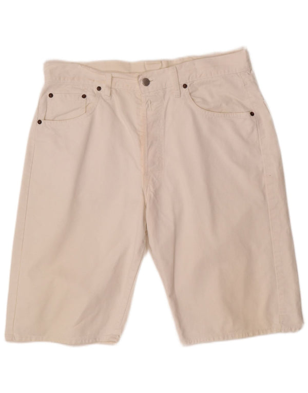 Pantaloncini di jeans da uomo Replay W36 grandi in cotone bianco
