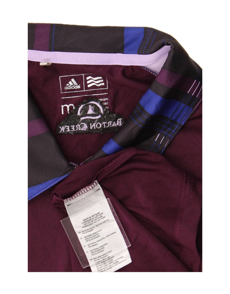 ADIDAS Womens Polo Shirt UK 14 Medium Purple Colourblock Polyester Vintage Adidas and Second-Hand Adidas from Messina Hembry 