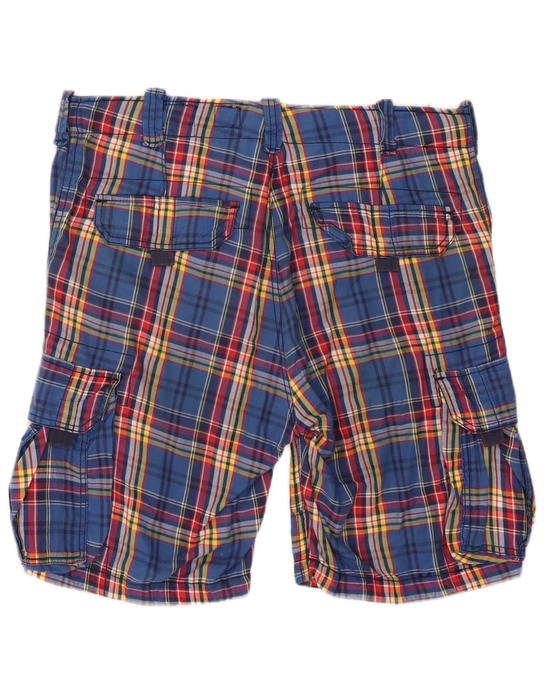 Pantaloncini cargo da uomo Jack & Jones medi W34 in cotone a quadri blu