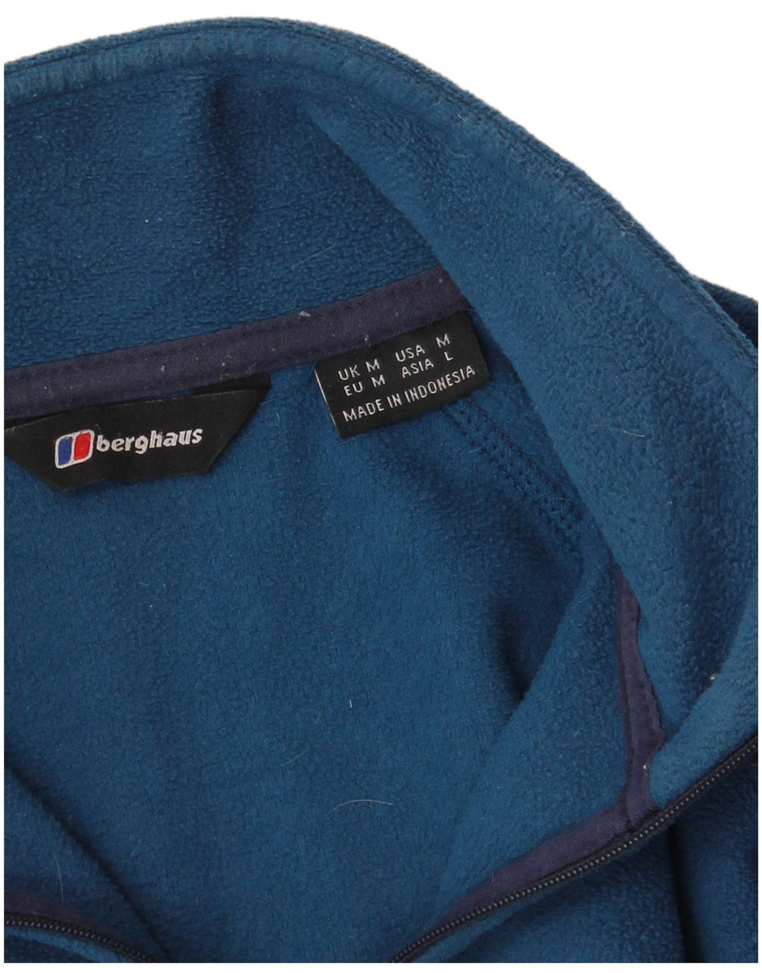 Maglione in pile da uomo Berghaus con zip e collo color block blu medio