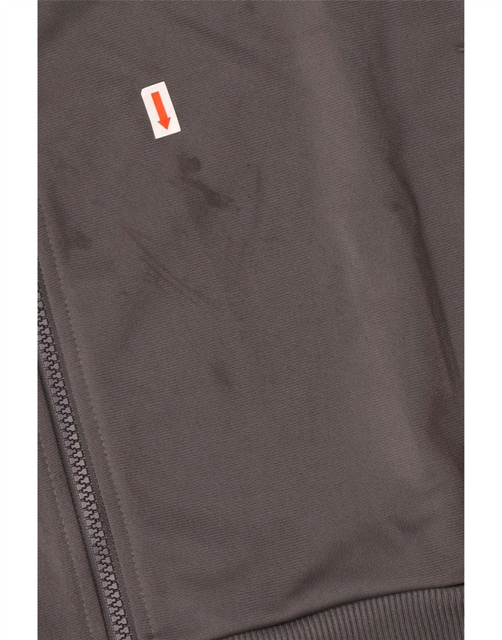ADIDAS Boys Tracksuit Top Jacket 13-14 Years Grey Colourblock Polyester