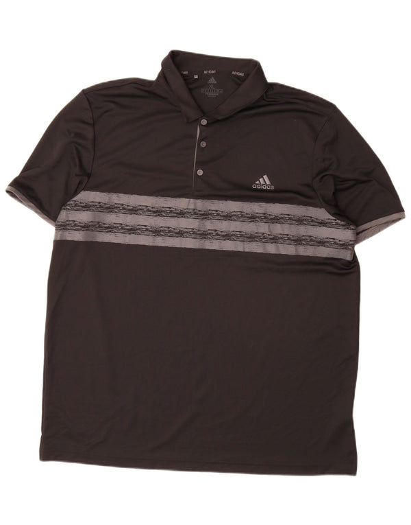 Polo Adidas Primegreen da uomo XL in poliestere a righe nere