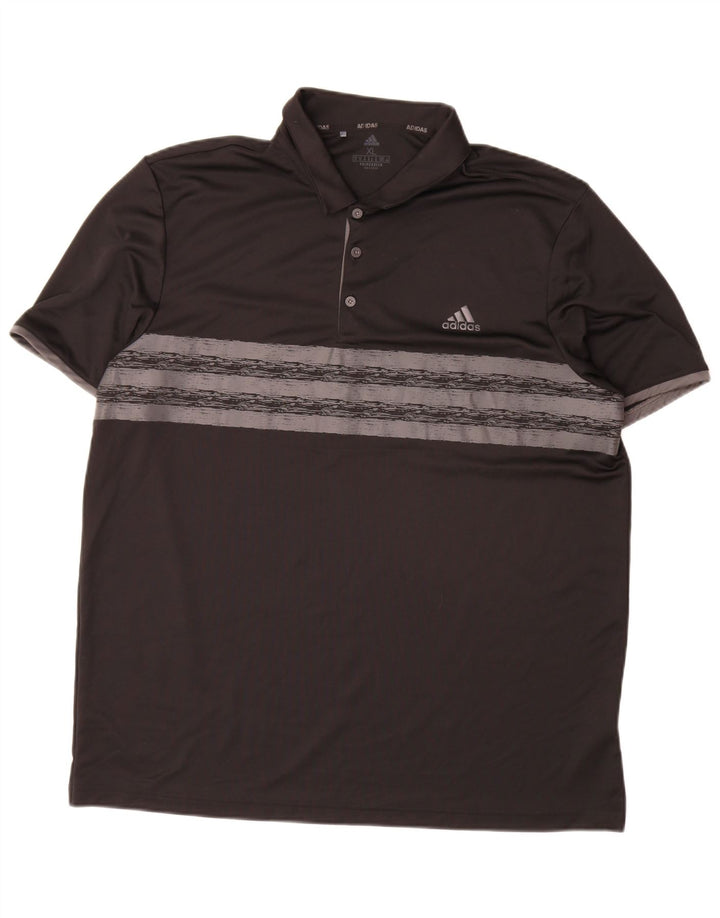 Polo Adidas Primegreen da uomo XL in poliestere a righe nere