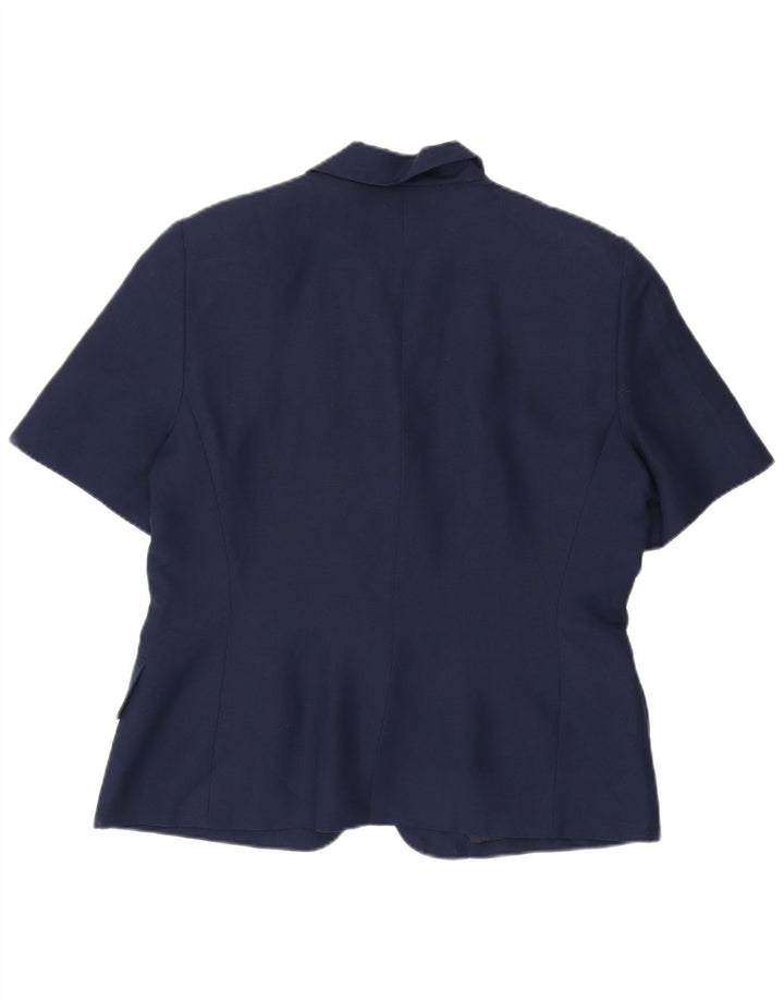 Giacca blazer a maniche corte da donna Ferre 001 a 1 bottone UK 18 XL Blu navy