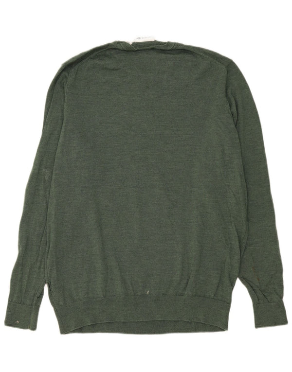 Maglione maglione girocollo da uomo Lacoste taglia 7 2XL lana vergine verde