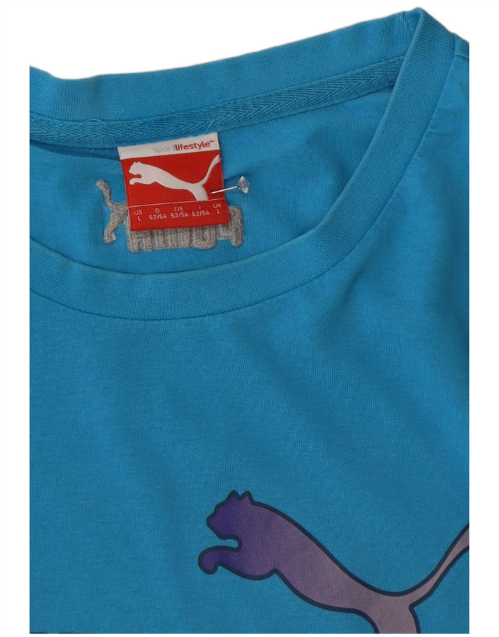 T-shirt grafica da uomo Puma grande blu