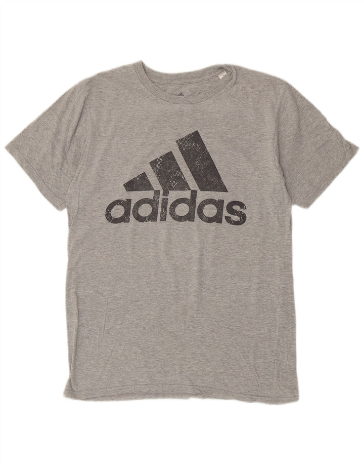 T-shirt grafica da uomo ADIDAS Top in cotone grigio medio