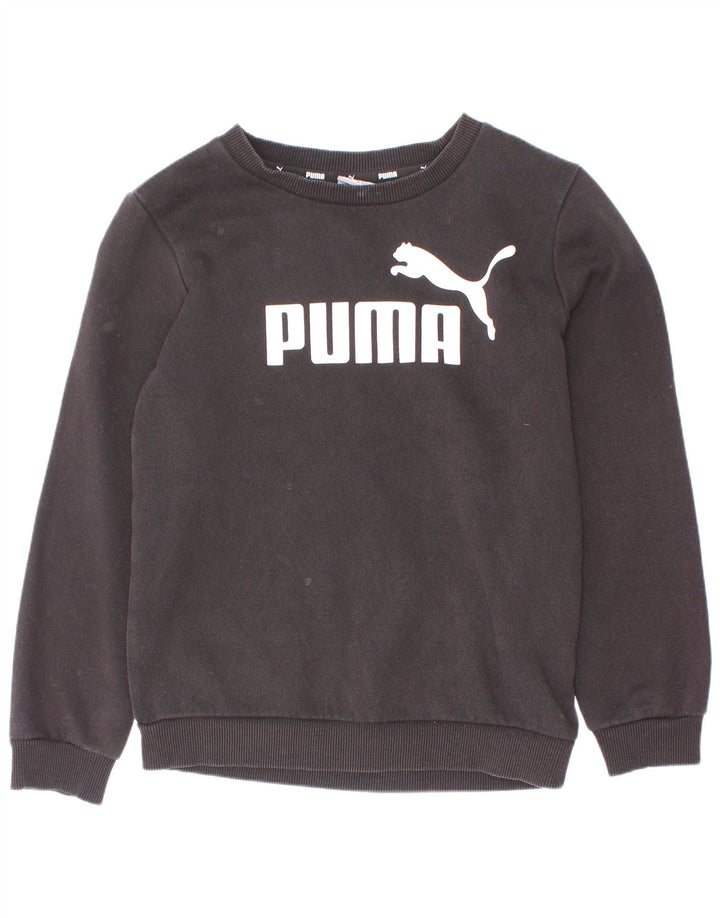 Felpa grafica da ragazzo Puma 7-8 anni in cotone nero