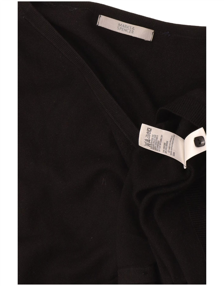 Maglione cardigan da donna Marks & Spencer UK 14 Viscosa nera media