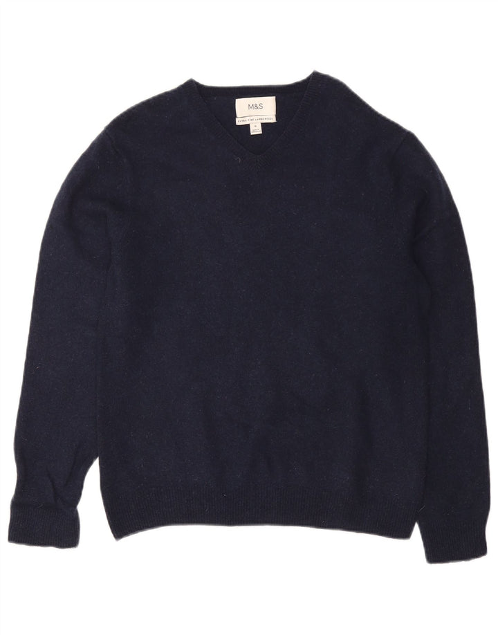 Canotta da uomo Marks & Spencer media lana d'agnello blu navy