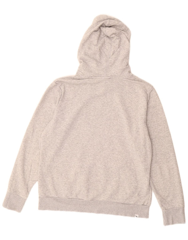 Felpa con cappuccio grafica da donna Puma UK 16 grande cotone grigio