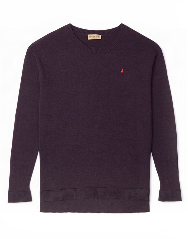 Marlboro Classics Maglione girocollo da uomo in lana viola medio