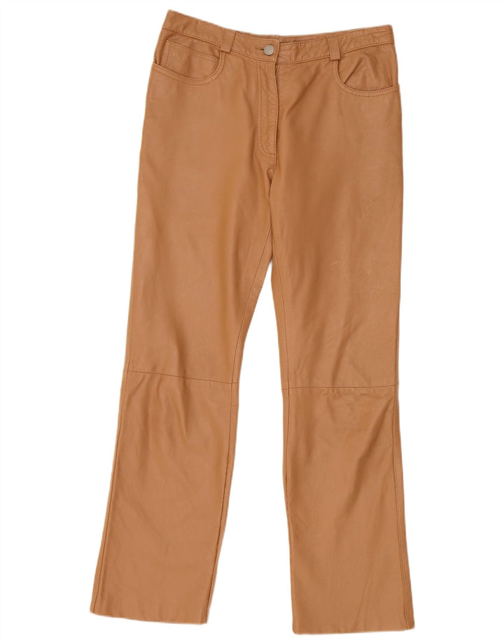 Pantaloni dritti in pelle da donna J.J.Scott W28 L27 Marrone