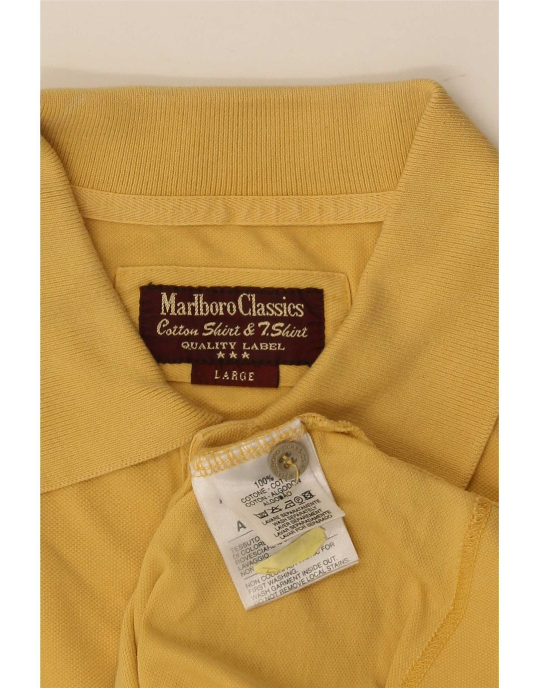 Polo da uomo Marlboro Classics grande in cotone giallo