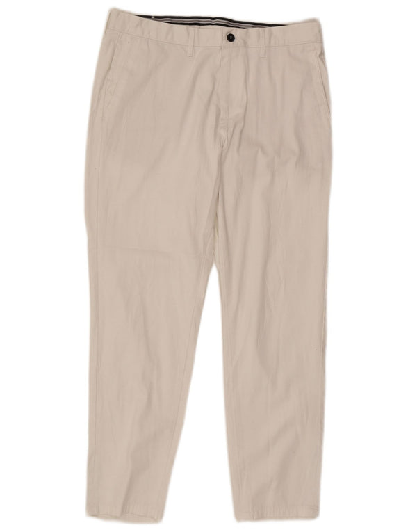 Pantaloni chino slim da uomo Zara EU 42 Large W32 L27 Bianco