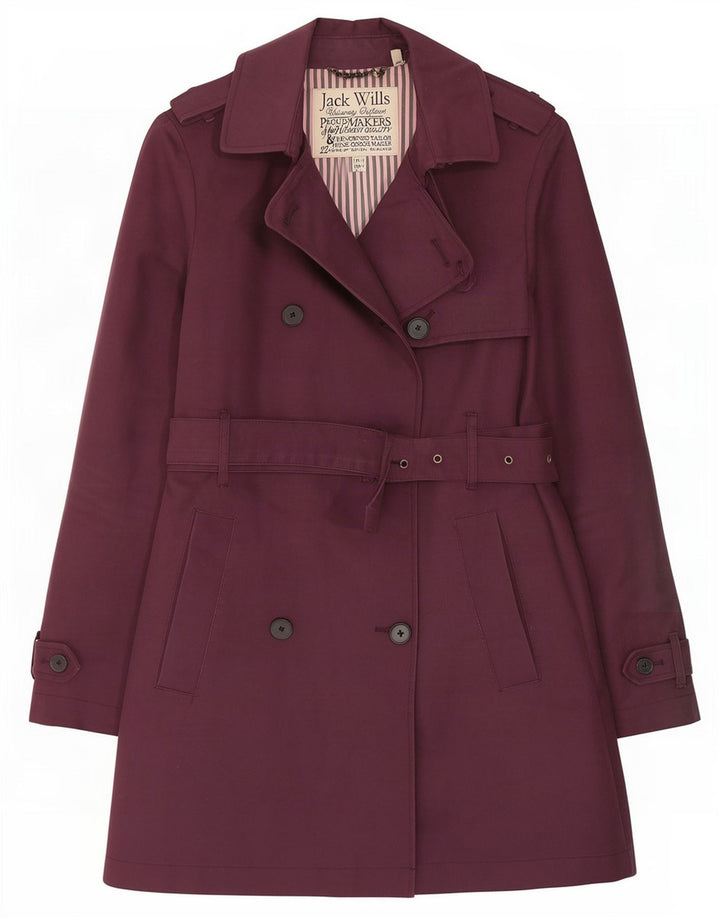 Trench da donna Jack Wills UK 10 piccolo cotone marrone