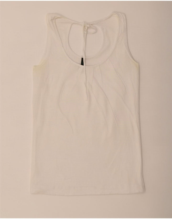 Camicetta senza maniche da donna Benetton Top UK 12 Medio Bianco