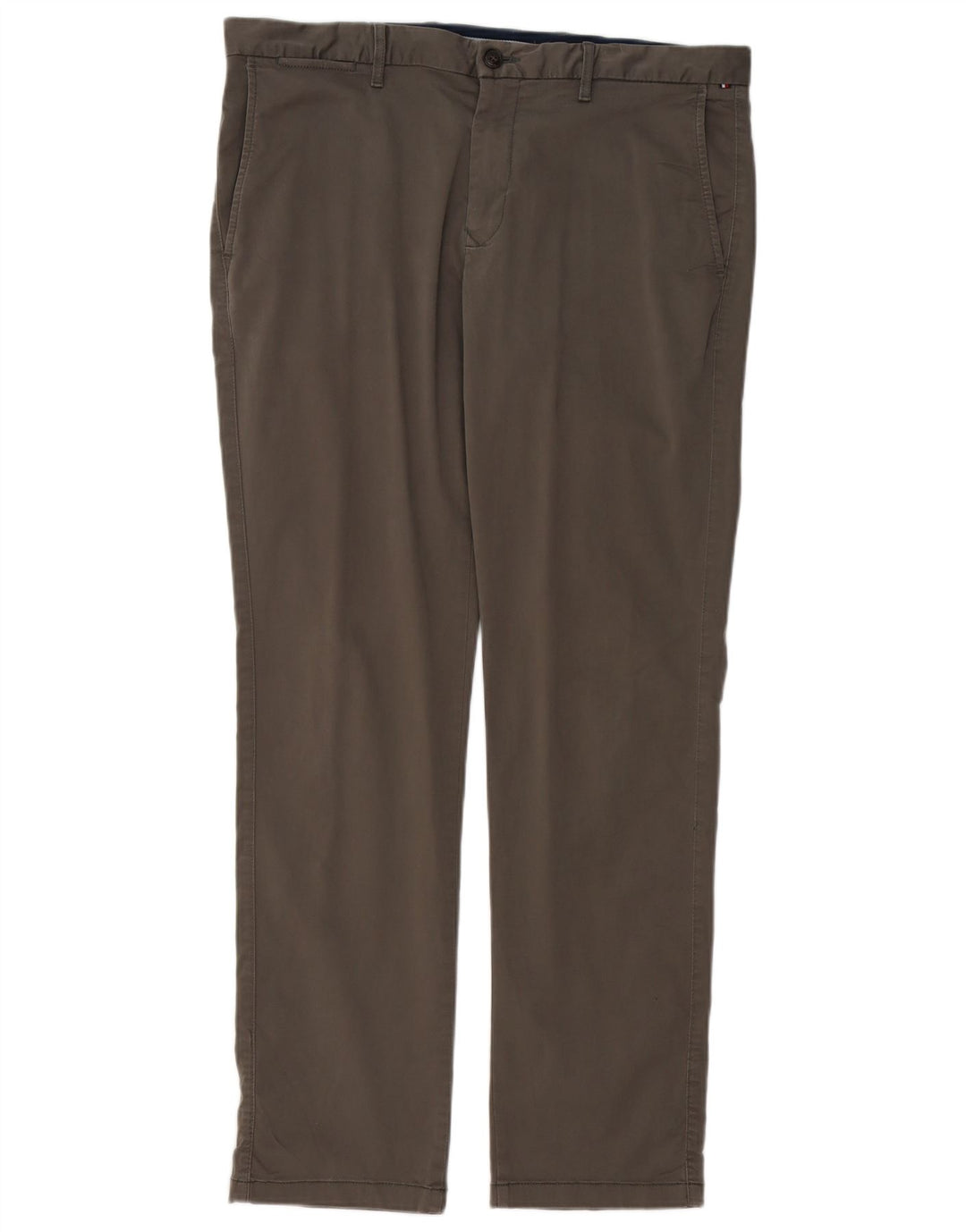 TOMMY HILFIGER Pantaloni chino slim da uomo W36 L32 cotone grigio