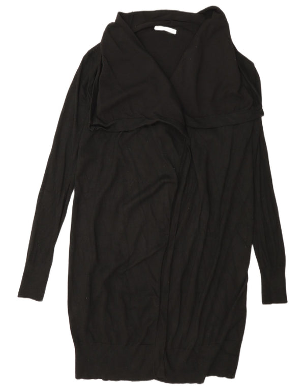 Maglione cardigan aperto lungo da donna Zara UK 12 viscosa nera media
