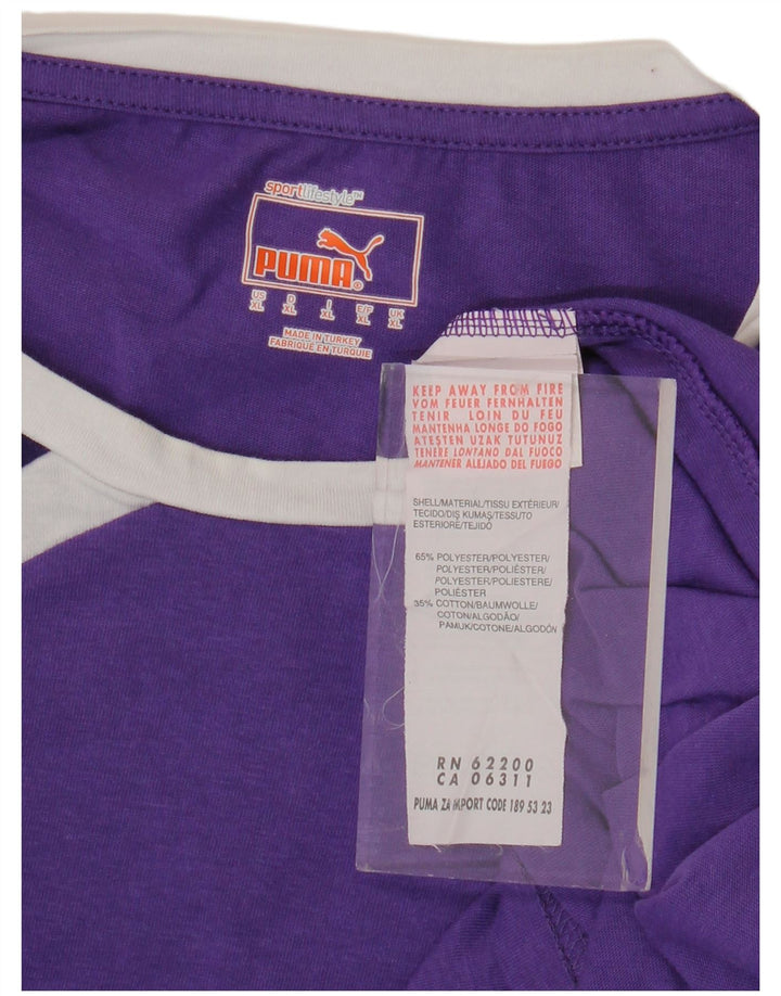 T-shirt grafica da uomo PUMA Top XL Viola in poliestere color block