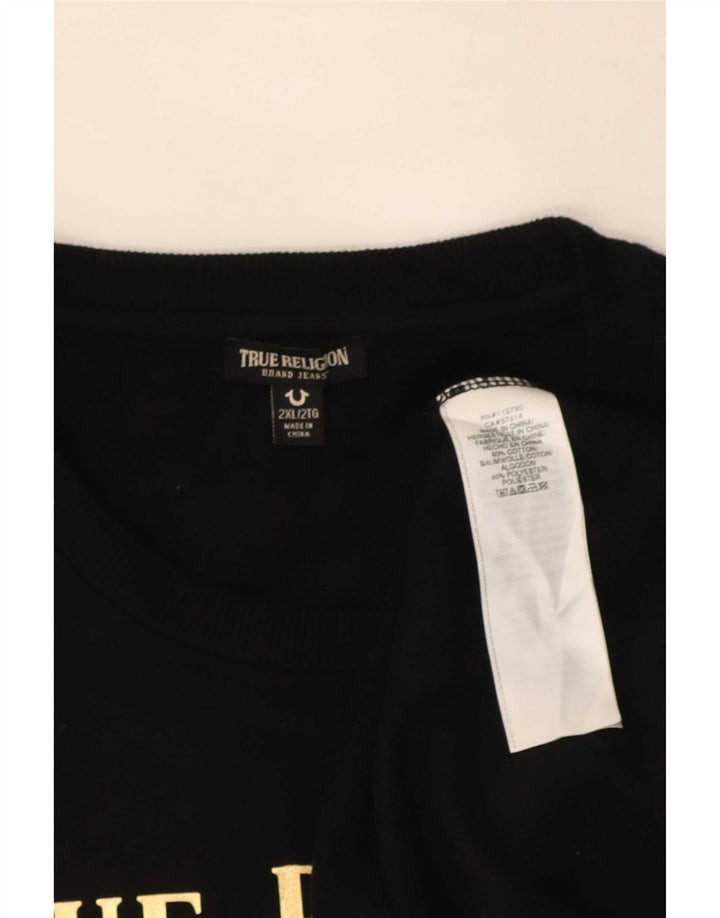 Felpa grafica da uomo True Religion 2XL cotone nero