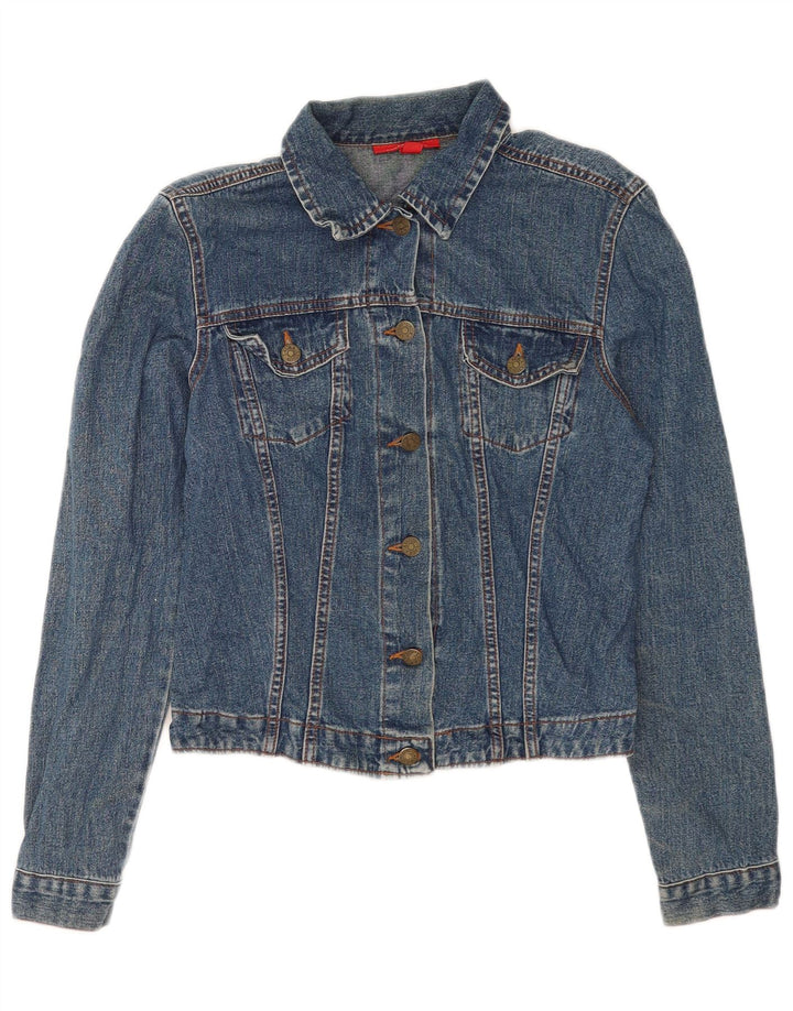 Giacca di jeans corta da donna Laura Ashley UK 12 Cotone blu medio