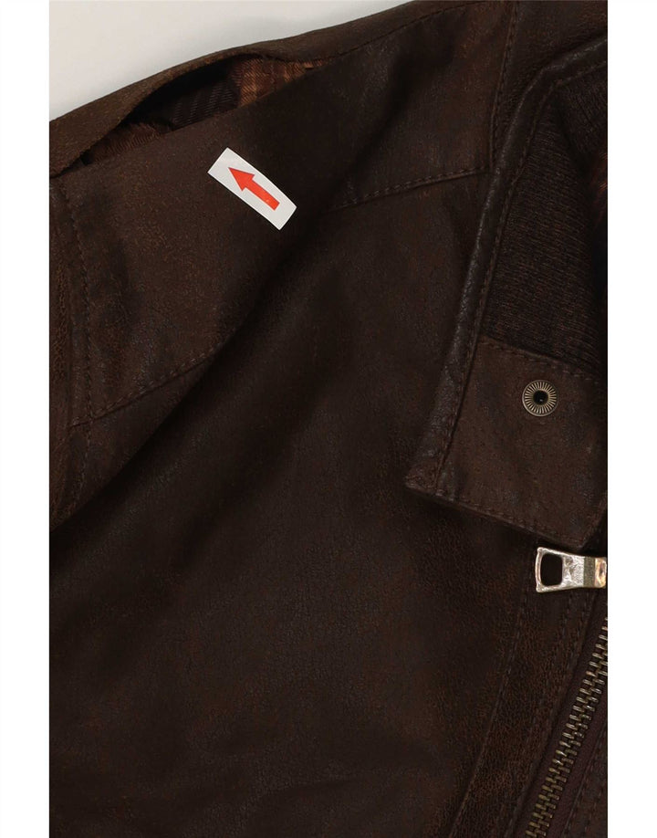 Giacca in pelle da uomo Marks & Spencer UK 42 XL in pelle marrone