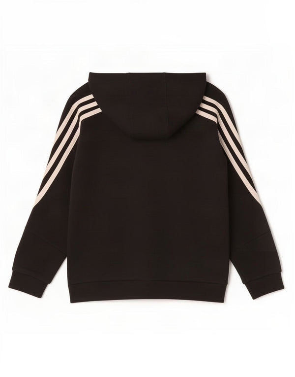 Felpa con cappuccio e zip Adidas da bambino 9-10 anni in cotone nero