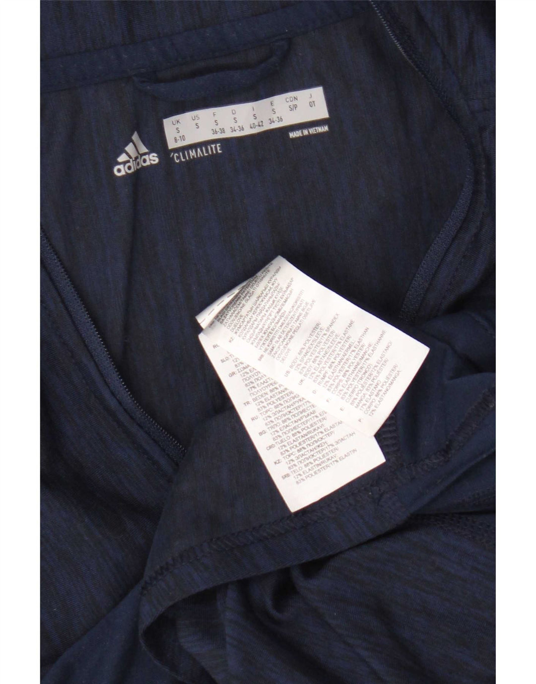 Top da tuta Adidas da donna con grafica pullover UK 8/10 Small Blu Navy