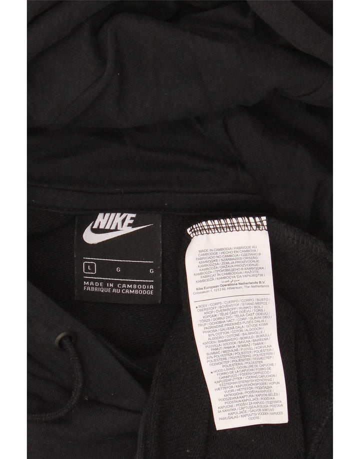 Felpa con cappuccio grafica Nike da uomo grande in cotone nero