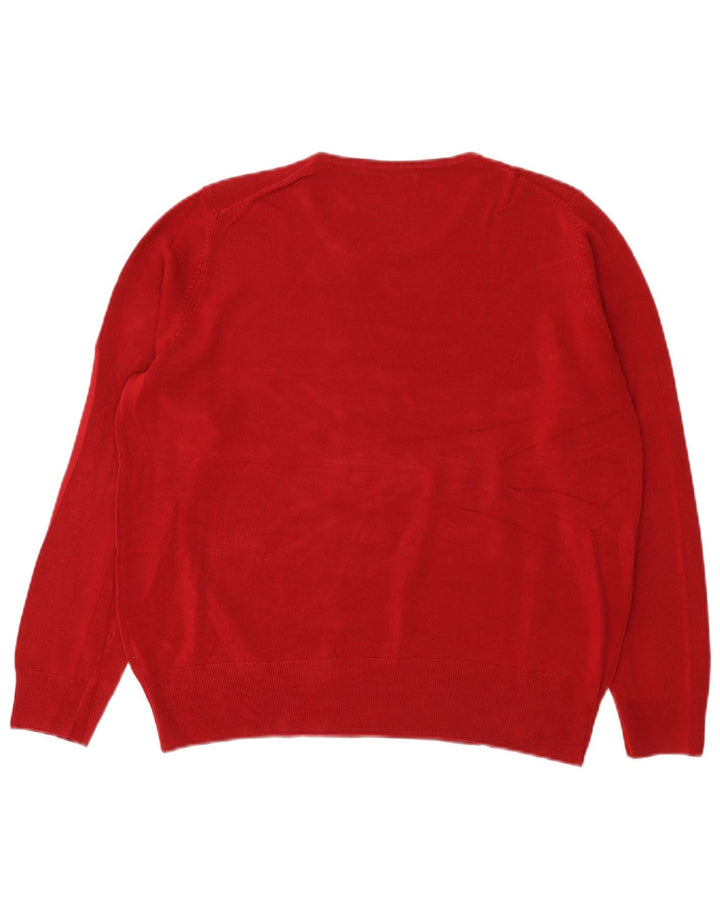 Maglione maglione con scollo a barca da uomo Marks & Spencer grande rosso