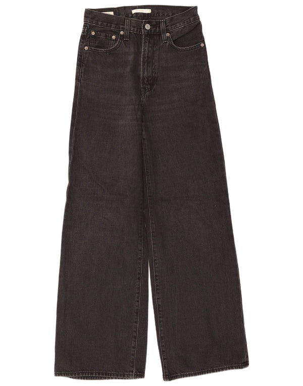 Jeans Levi's da donna a gamba larga a vita alta Ribcage W25 L30 cotone nero