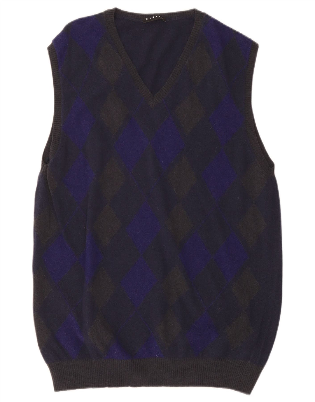 Canotta da uomo SISLEY XL blu navy a rombi/lana diamante