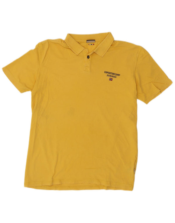 Polo geografica da uomo Napapijri XL in cotone giallo