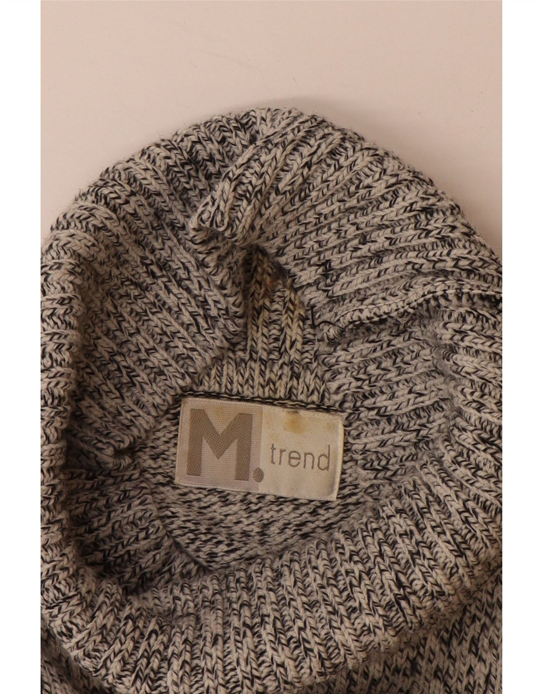 Maglione maglione collo alto da uomo VINTAGE 2XL Acrilico Fair Isle grigio